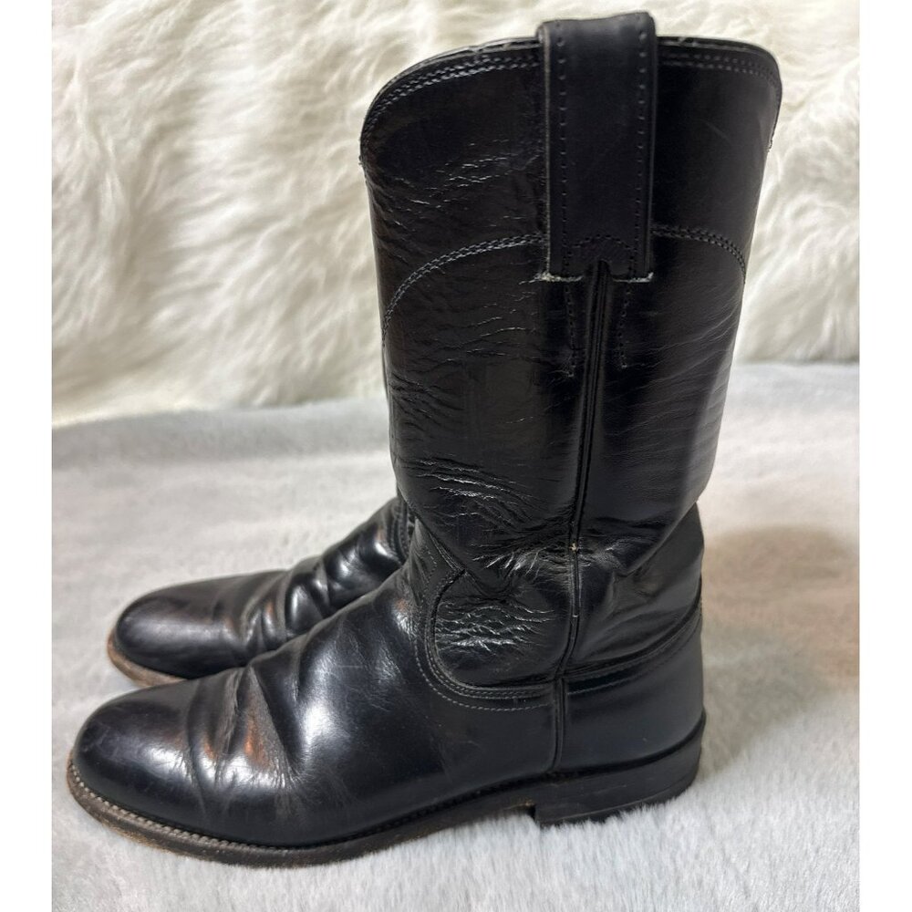 Justin Black Leather Cora Women's Cowboy Boots 6.5B L 3703 52751 0